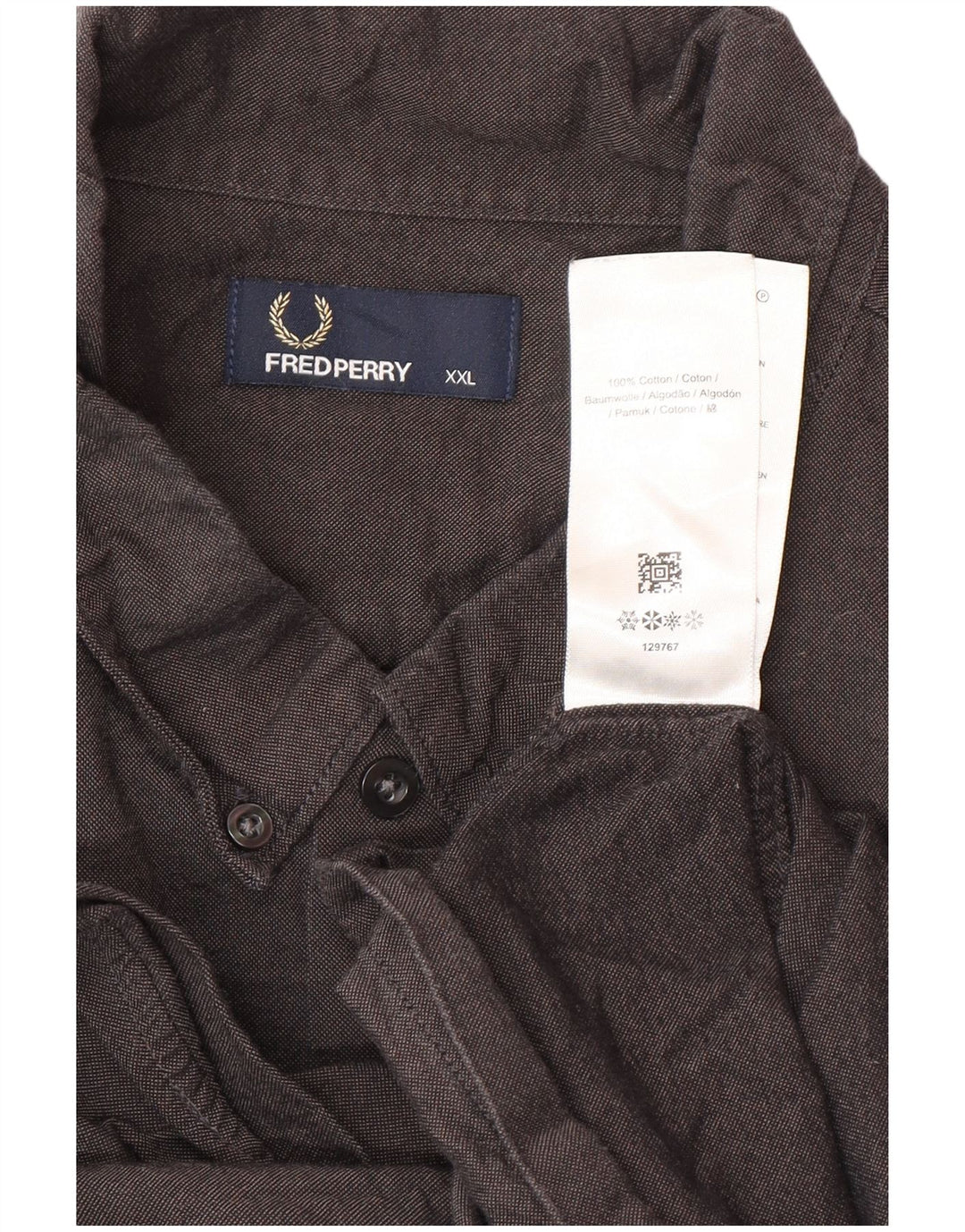 Мужская рубашка Fred Perry 2XL серая, хлопок