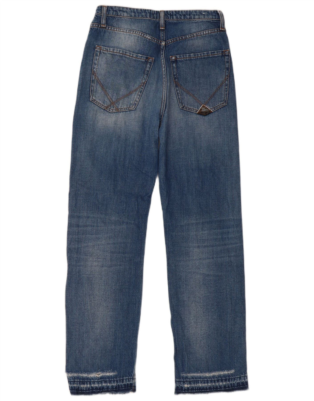 Женские потертые джинсы с высокой талией Roy Rogers W27 L29, синий хлопок