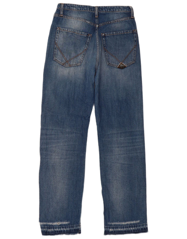 Женские потертые джинсы с высокой талией Roy Rogers W27 L29, синий хлопок