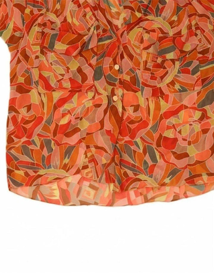 Womens Abstract Pattern Short Sleeve Shirt Blouse UK 20 2XL