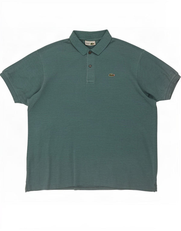 Мужская рубашка-поло Lacoste, размер 7, 2XL, синяя хлопковая крапинка