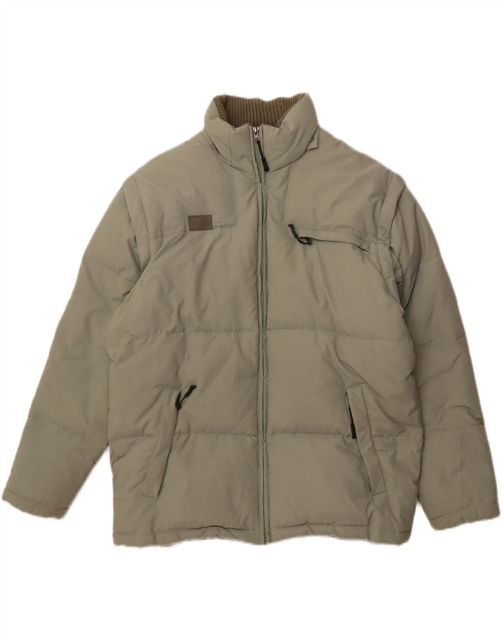 Мужская стеганая куртка FILA UK 40, большая, зеленая, полиамид