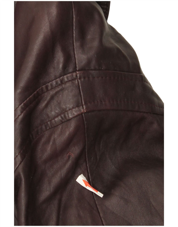 Винтажная женская кожаная куртка IT 42 Medium Burgundy Leather