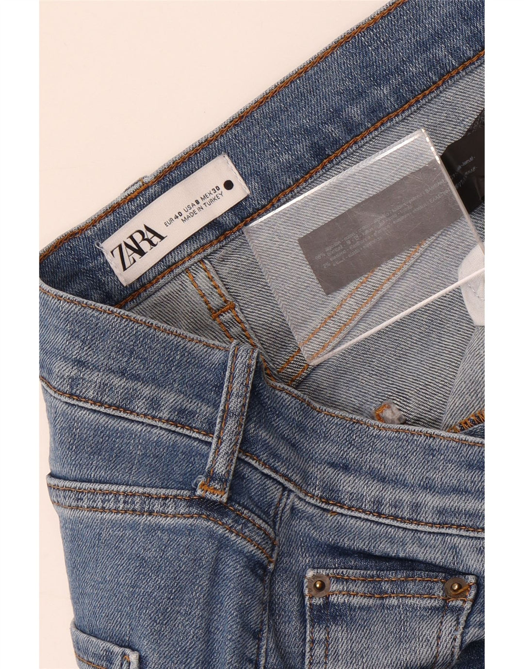 Женские прямые джинсы Zara EU 40 Medium W30 L27, синие, хлопок