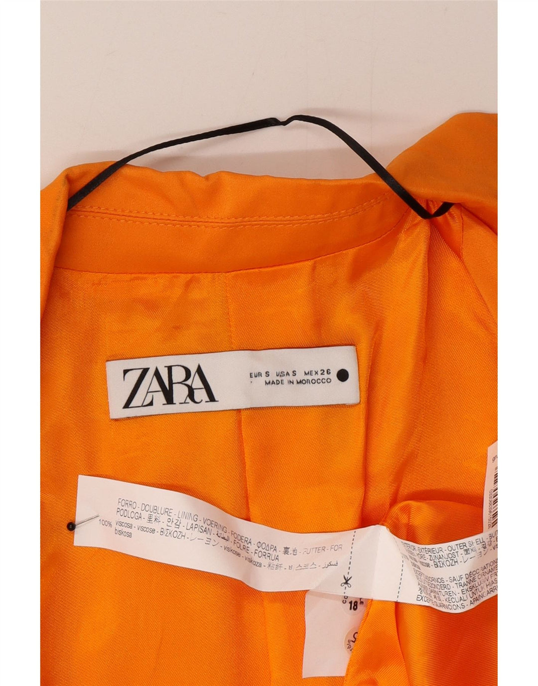 Женский пиджак оверсайз на 2 пуговицах Zara UK 10, маленький оранжевый вискоза