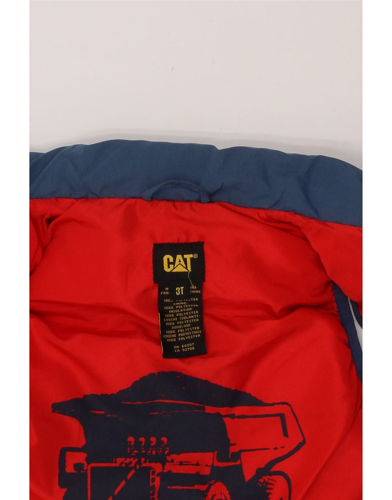 CATERPILLAR Boys Padded Gilet 2-3 Years Navy Blue Polyester Vintage Caterpillar and Second-Hand Caterpillar from Messina Hembry 