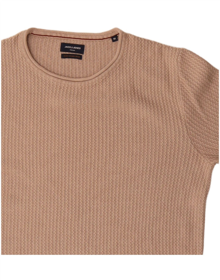 Мужской джемпер с круглым вырезом Jack & Jones, средний бежевый хлопковый свитер