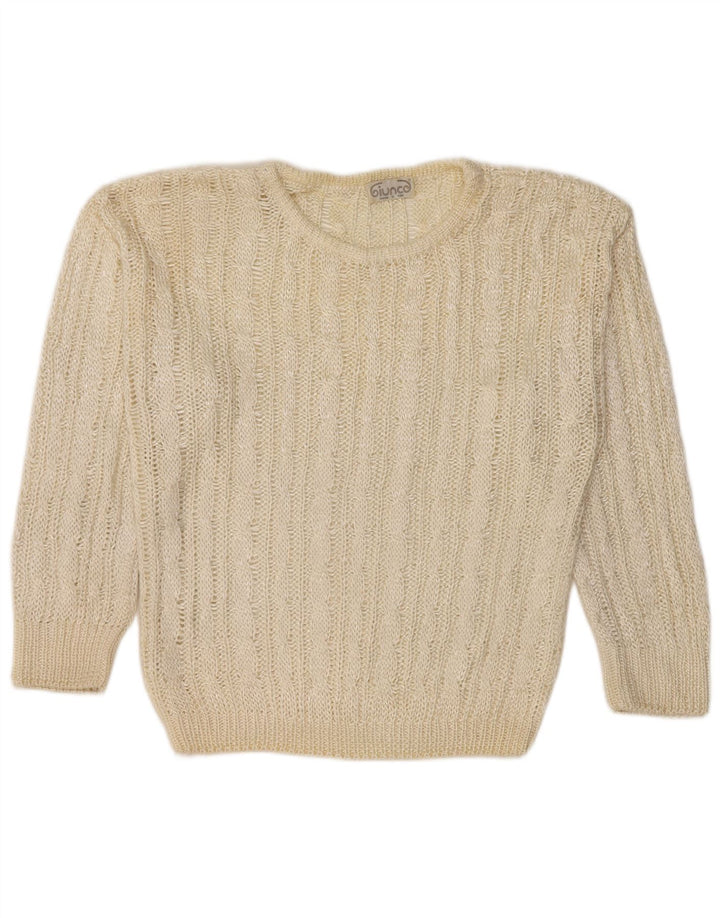 Женский джемпер с круглым вырезом Giunco, Великобритания 14, средний, белый