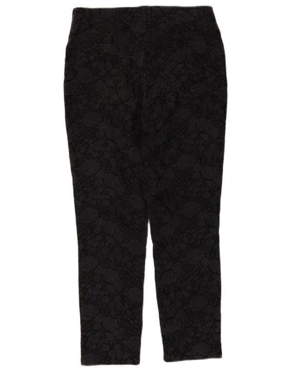 Женские узкие повседневные брюки Jigsaw W28 L26, черные с цветочным принтом