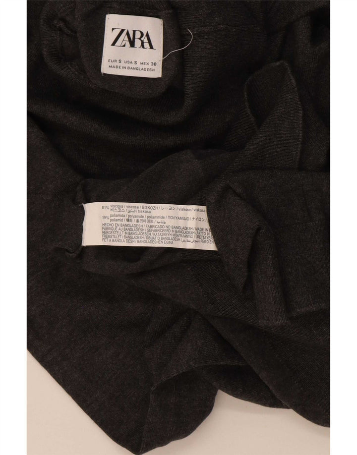 Мужской джемпер с высоким воротником Zara, маленький серый вискозный свитер