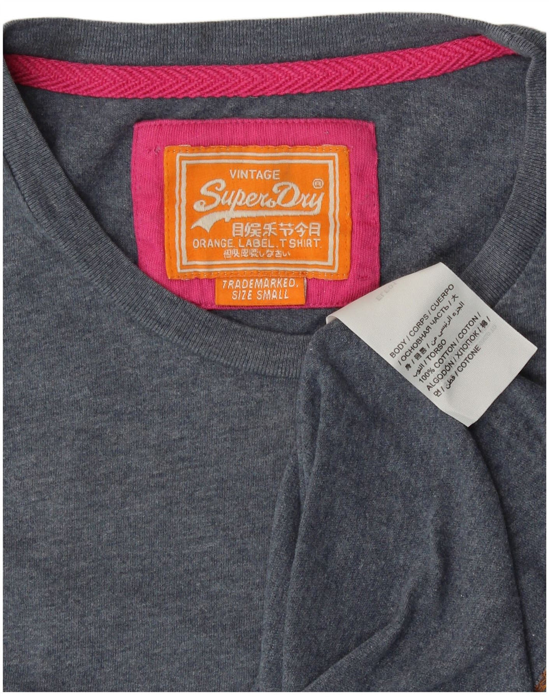 SUPERDRY Мужская футболка, маленький темно-синий хлопок