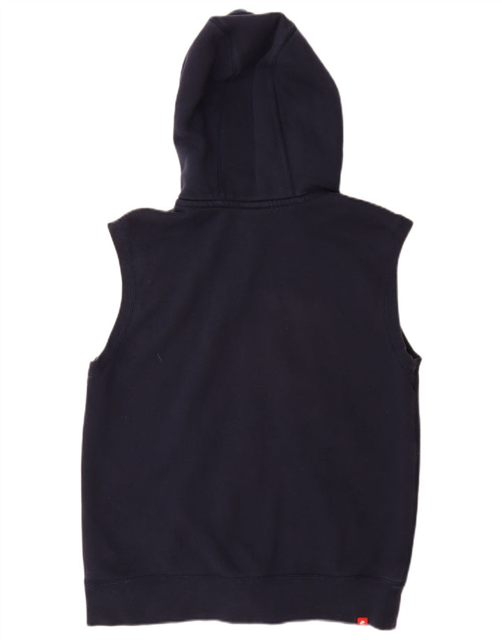 Женский свитер с капюшоном на молнии без рукавов NIKE UK 16, большой размер, темно-синий, хлопковый