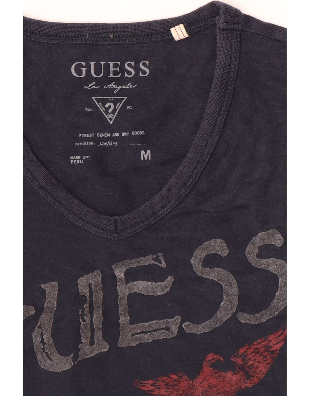 Мужская футболка Guess с рисунком, средний темно-синий