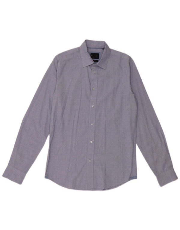 Мужская рубашка приталенного кроя SISLEY, размер 39 15 1/2, средний синий в крапинку