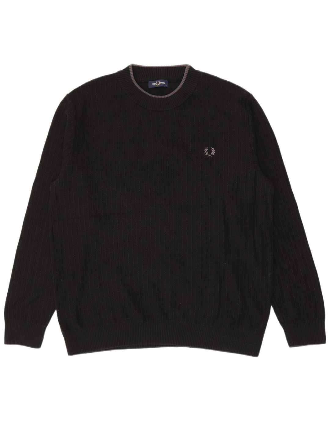 Мужской джемпер с круглым вырезом Fred Perry XL, черный хлопок