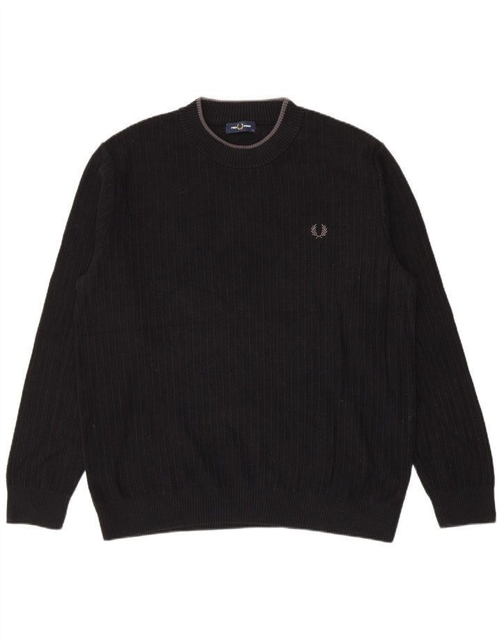 Мужской джемпер с круглым вырезом Fred Perry XL, черный хлопок