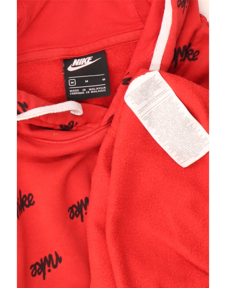 Мужской джемпер с капюшоном с графическим рисунком Nike, хлопковый средний красный