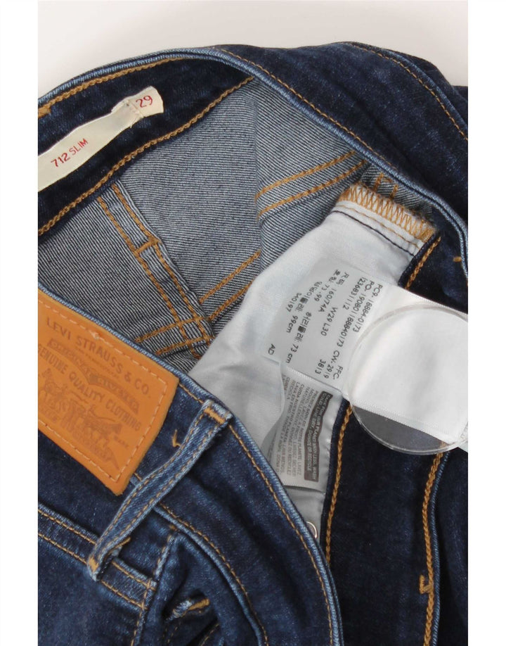 Женские узкие джинсы Levi's 712 W29 L30, темно-синие, хлопок