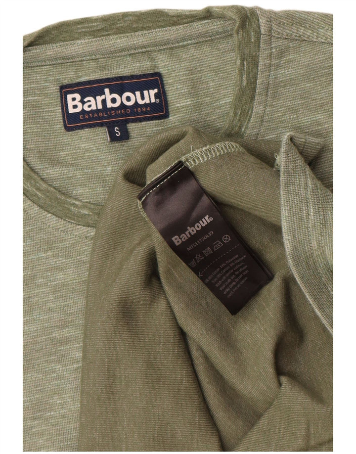 Мужская футболка Barbour, маленький зеленый хлопок с крапинками