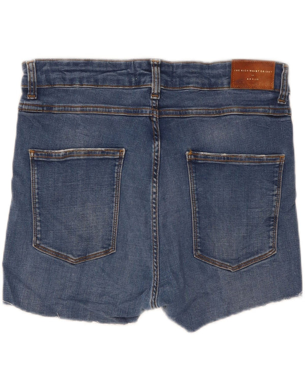 Женские джинсовые шорты скинни с высокой талией Zara EU 44 XL W34 Синие