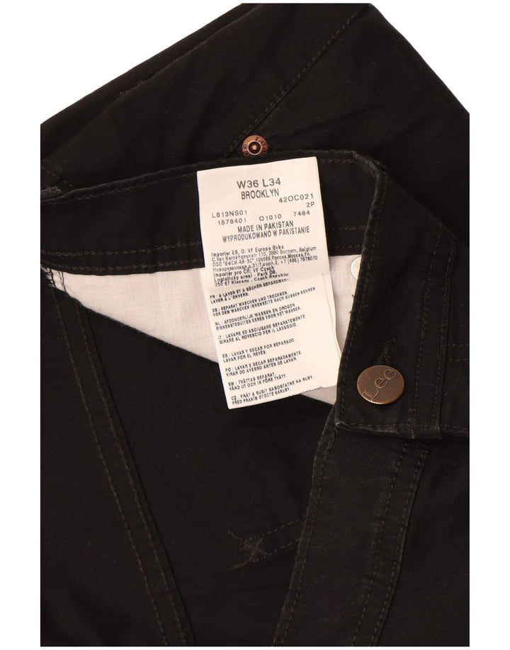 Мужские прямые повседневные брюки LEE Brooklyn W36 L34, черный хлопок