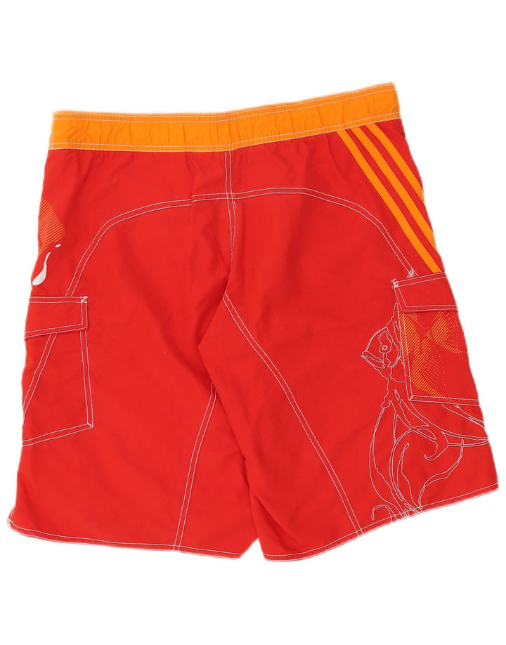Мужские шорты для плавания Adidas с рисунком, средний красный, полиэстер с цветными блоками
