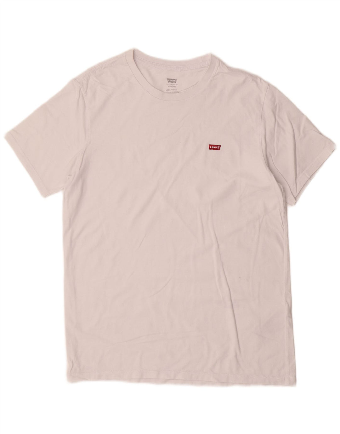 Мужская футболка Levi's Standard из хлопка среднего размера, белый цвет