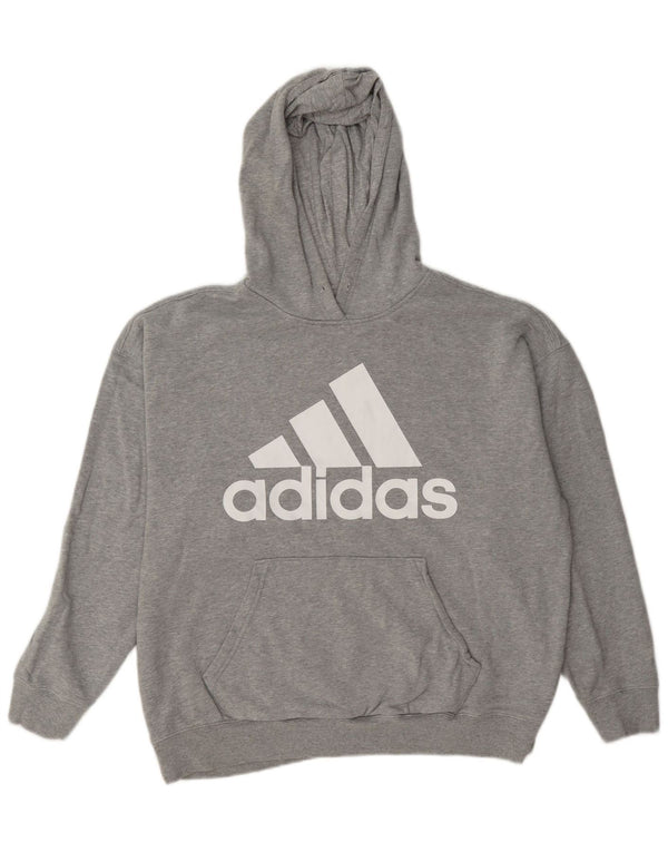 Женский джемпер с капюшоном Adidas Oversized с рисунком UK 12/14 Средний серый в крапинку