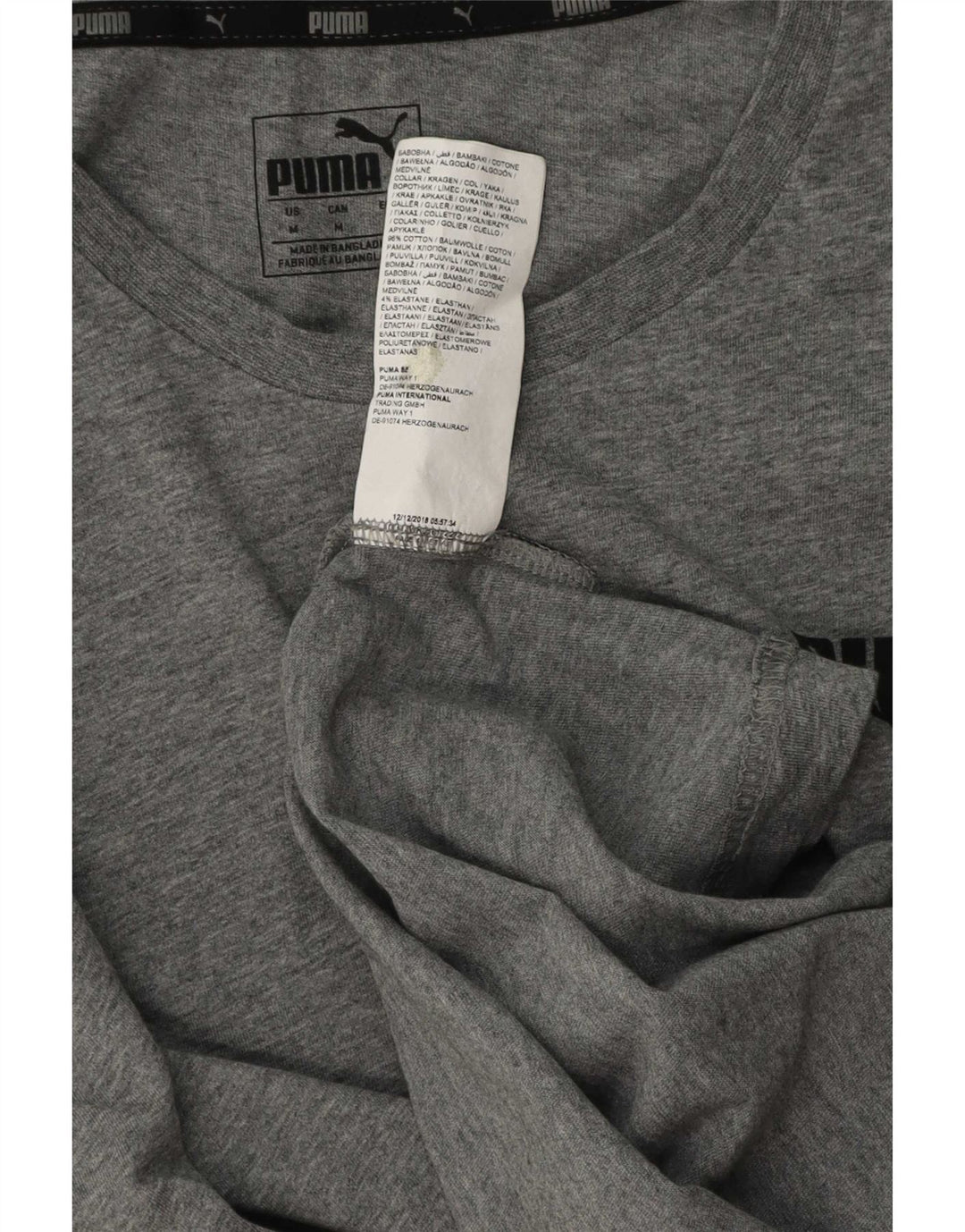 Мужская футболка Puma из хлопка среднего серого цвета