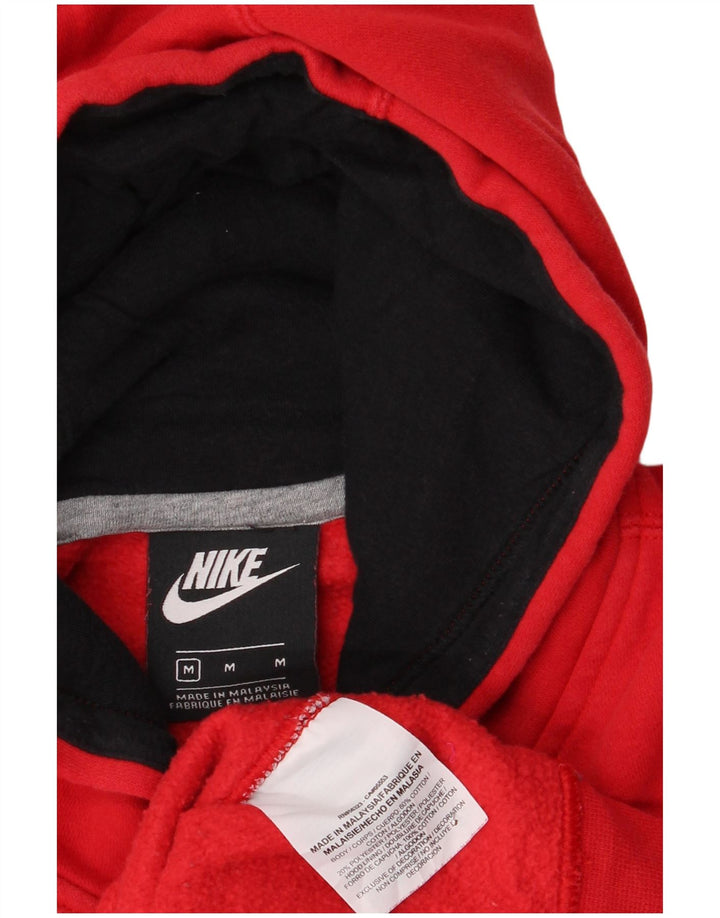 Мужской джемпер с капюшоном с графическим рисунком Nike, хлопковый средний красный