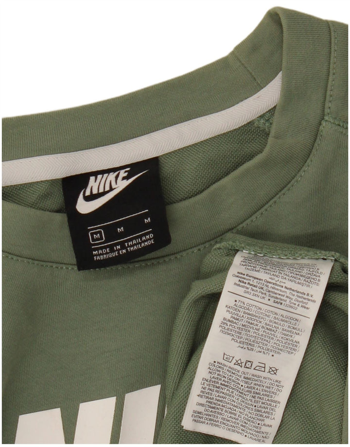 Мужской свитер с рисунком Nike, хлопковый джемпер среднего зеленого цвета
