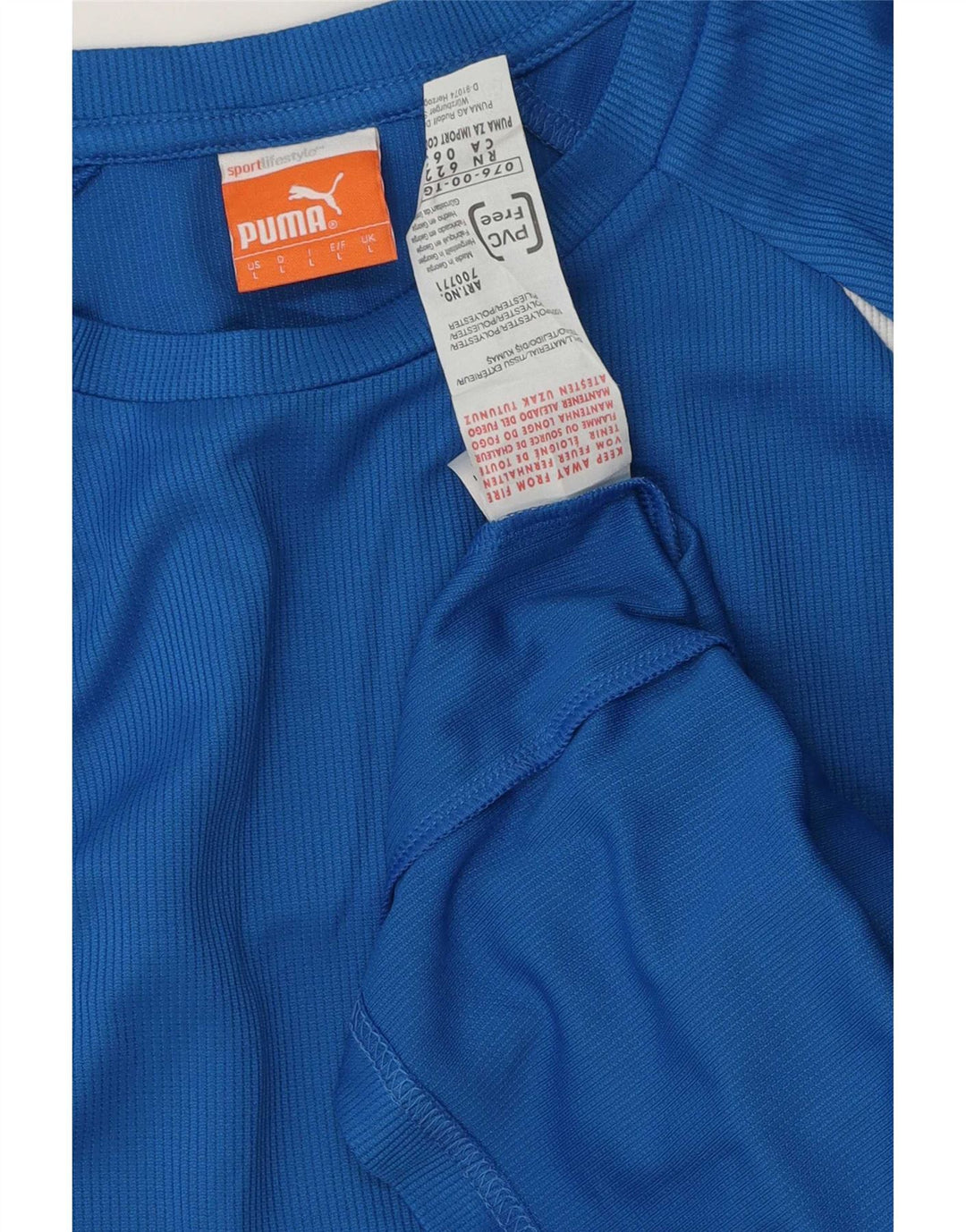 Мужской топ Puma из полиэстера с длинным рукавом в большую синюю полоску