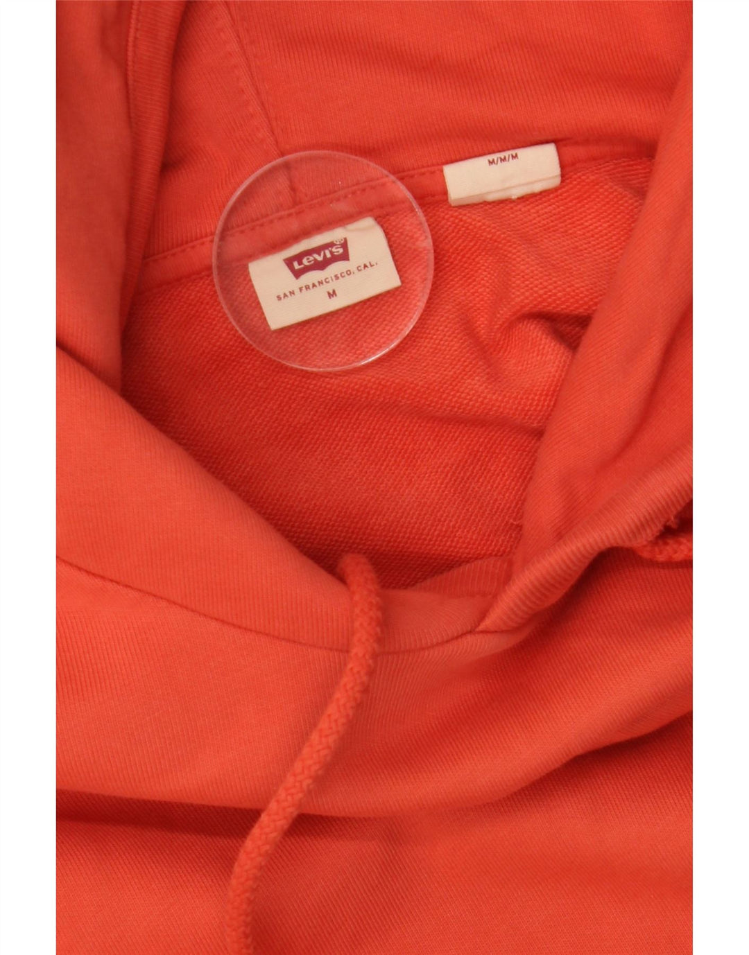 LEVI'S Womens Hoodie Jumper UK 14 Medium Red Cotton