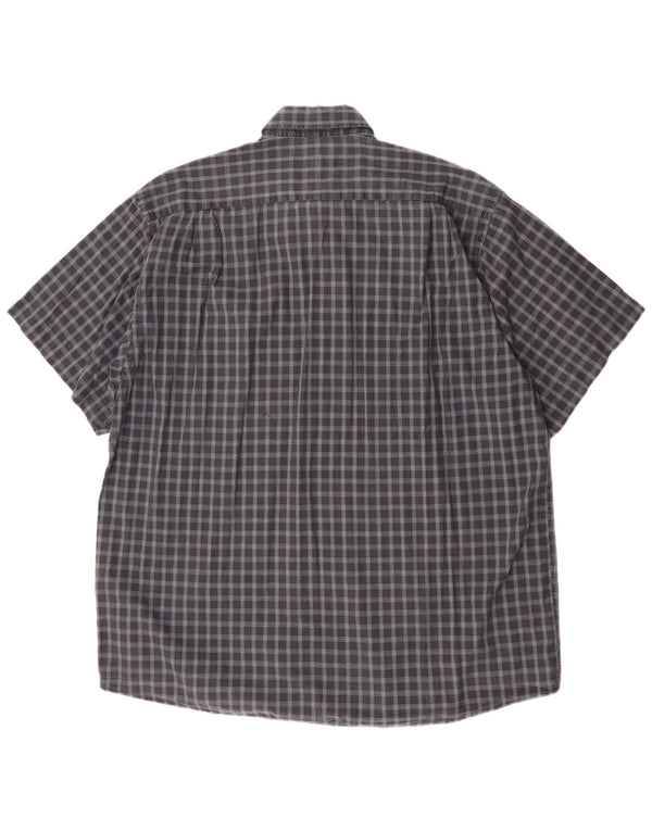 Мужская рубашка с коротким рукавом Camel Active XL, хлопковая серая клетка