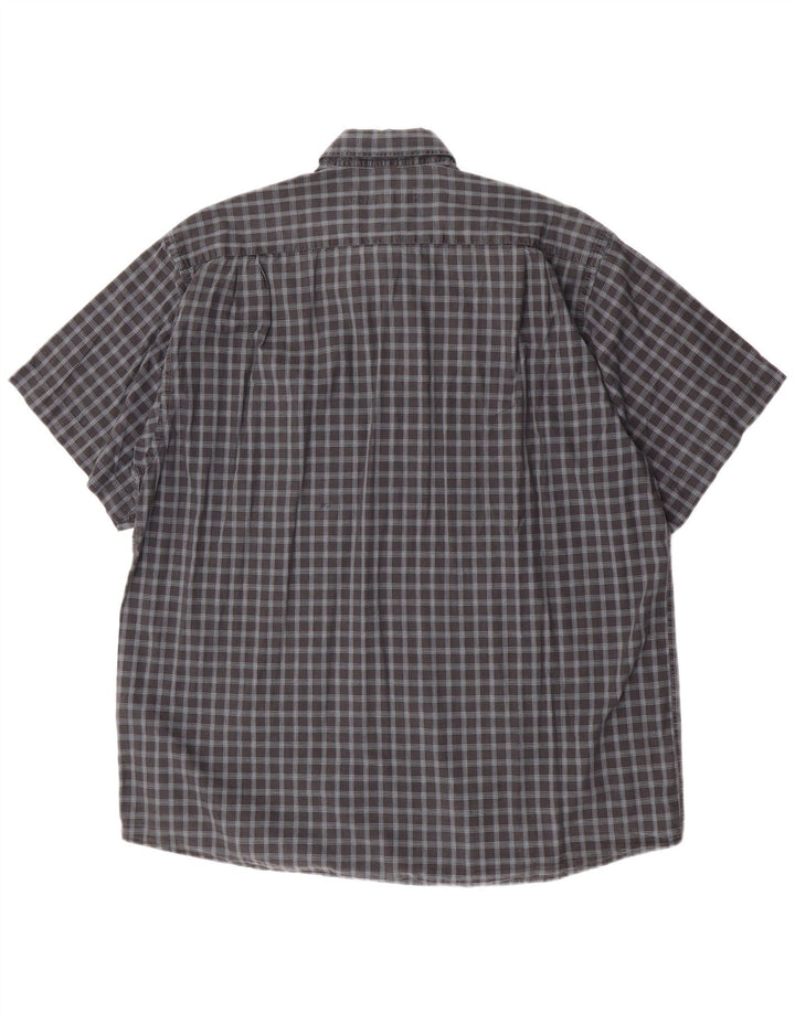 Мужская рубашка с коротким рукавом Camel Active XL, хлопковая серая клетка