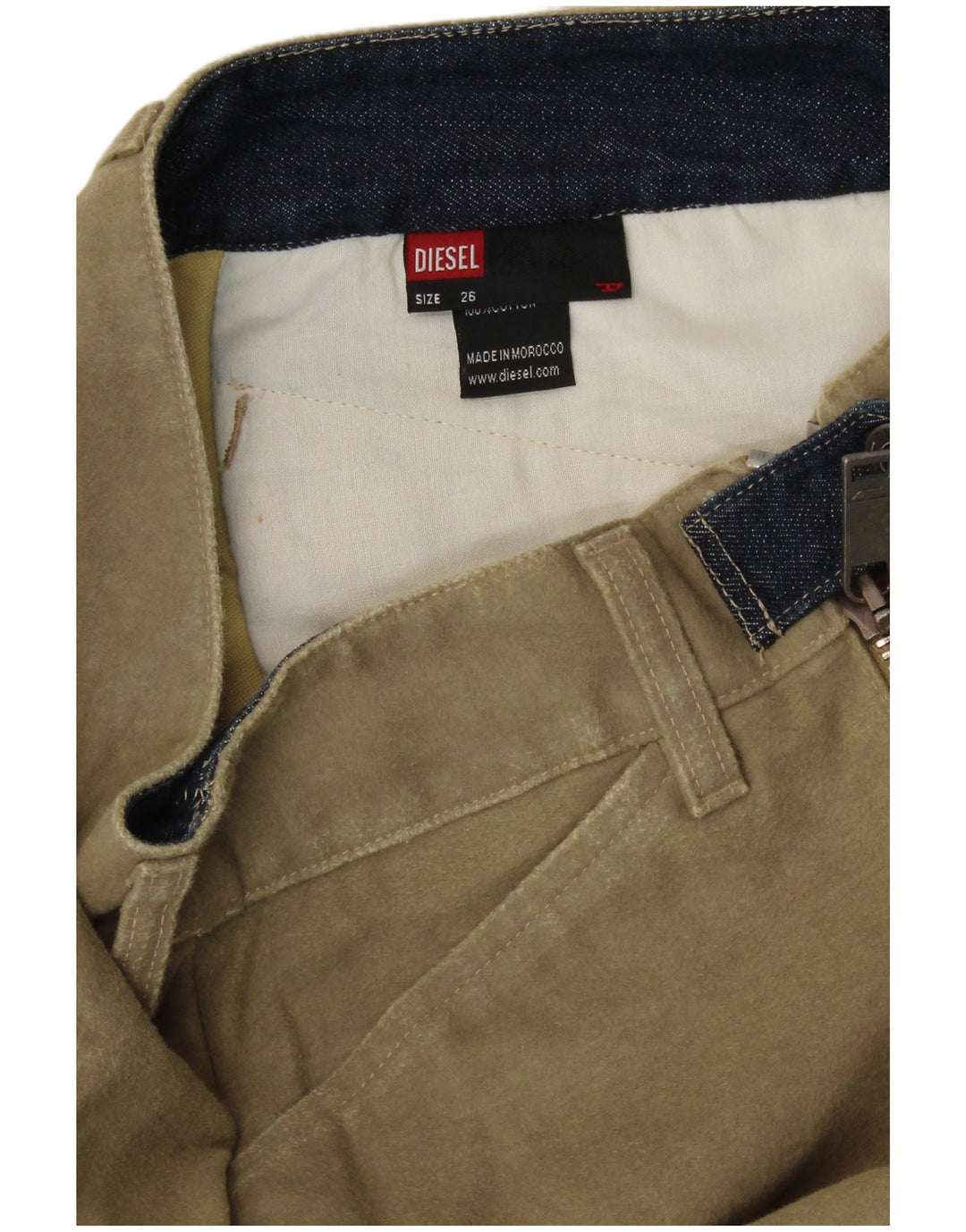 Женская юбка-карандаш Diesel W26, маленькая, цвет хаки, хлопок