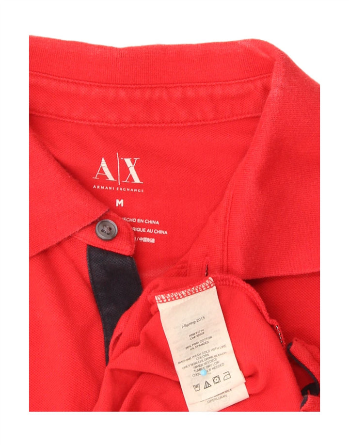 Мужская рубашка-поло Armani Exchange из хлопка среднего красного цвета