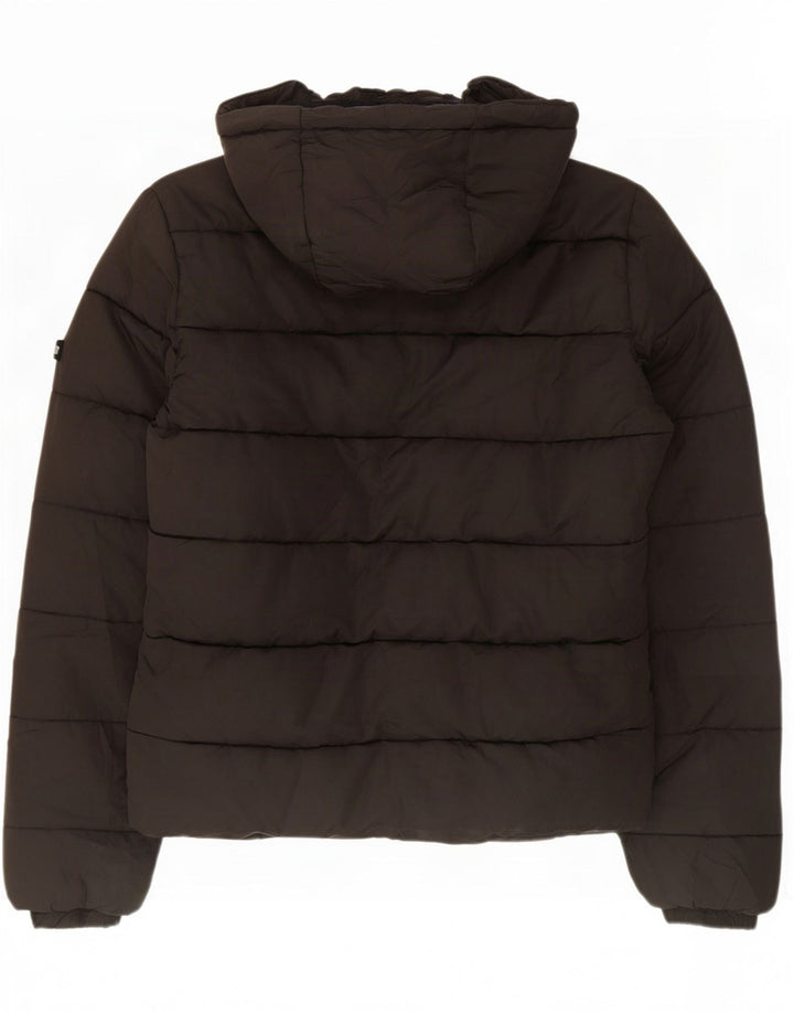 Женская утепленная куртка с капюшоном Superdry UK 14, большой черный полиэстер