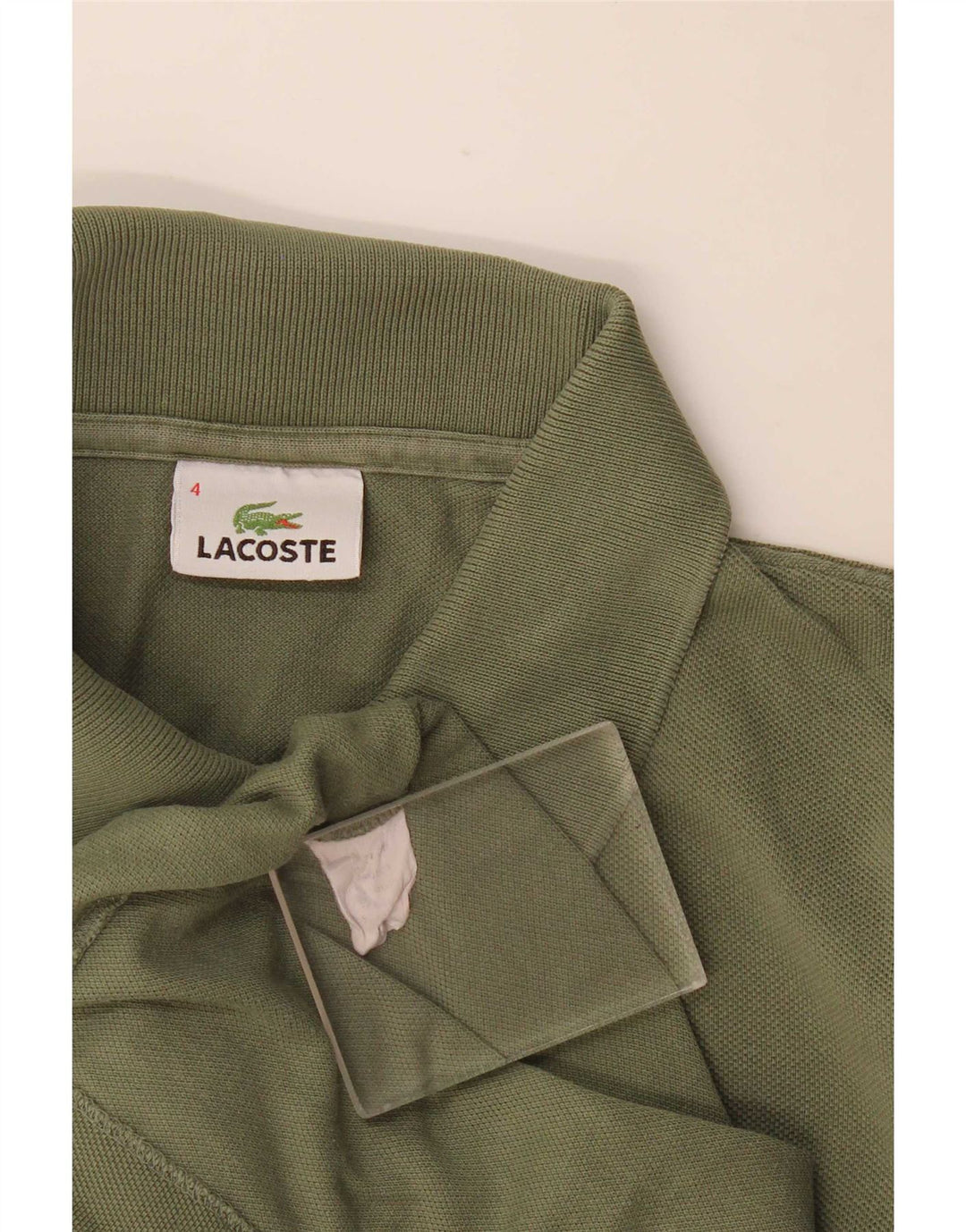 Мужская рубашка-поло Lacoste, размер 4, средний цвет, хаки, хлопок