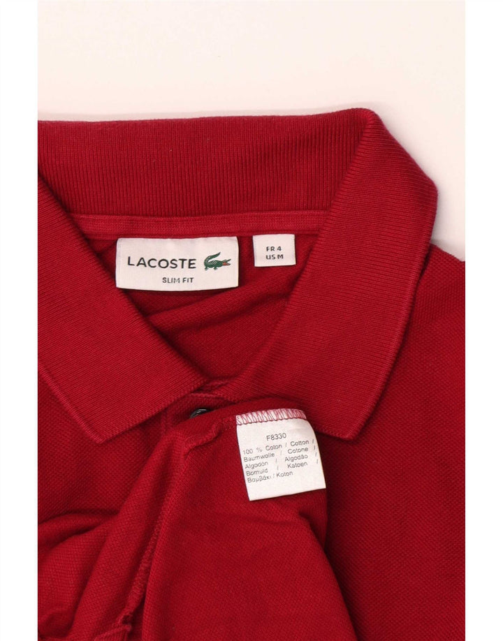 Мужская рубашка-поло приталенного кроя Lacoste, размер 4, средний красный хлопок, размер 4