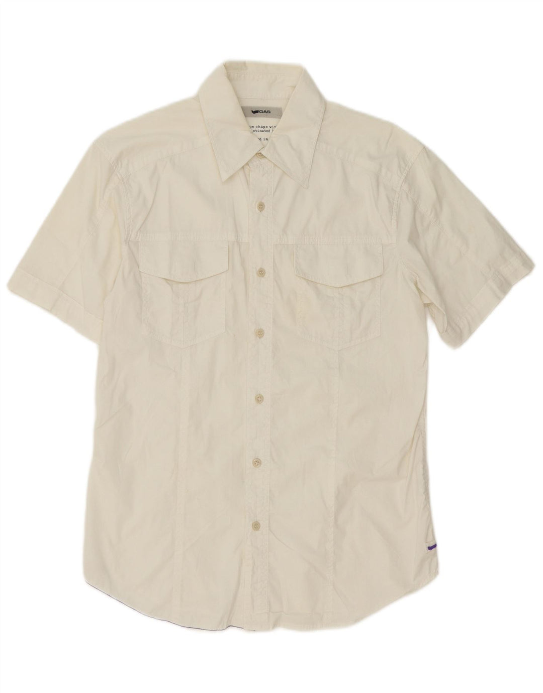 Мужская рубашка с коротким рукавом Gas, средний белый хлопок, хлопок