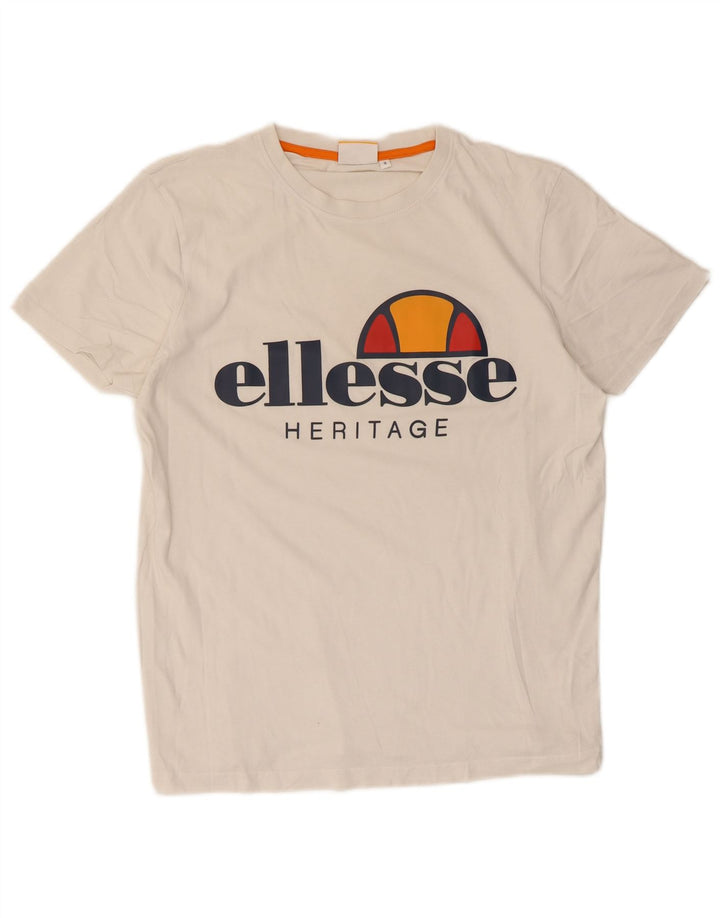 Мужская футболка Ellesse Heritage с графическим рисунком, маленький белый хлопок