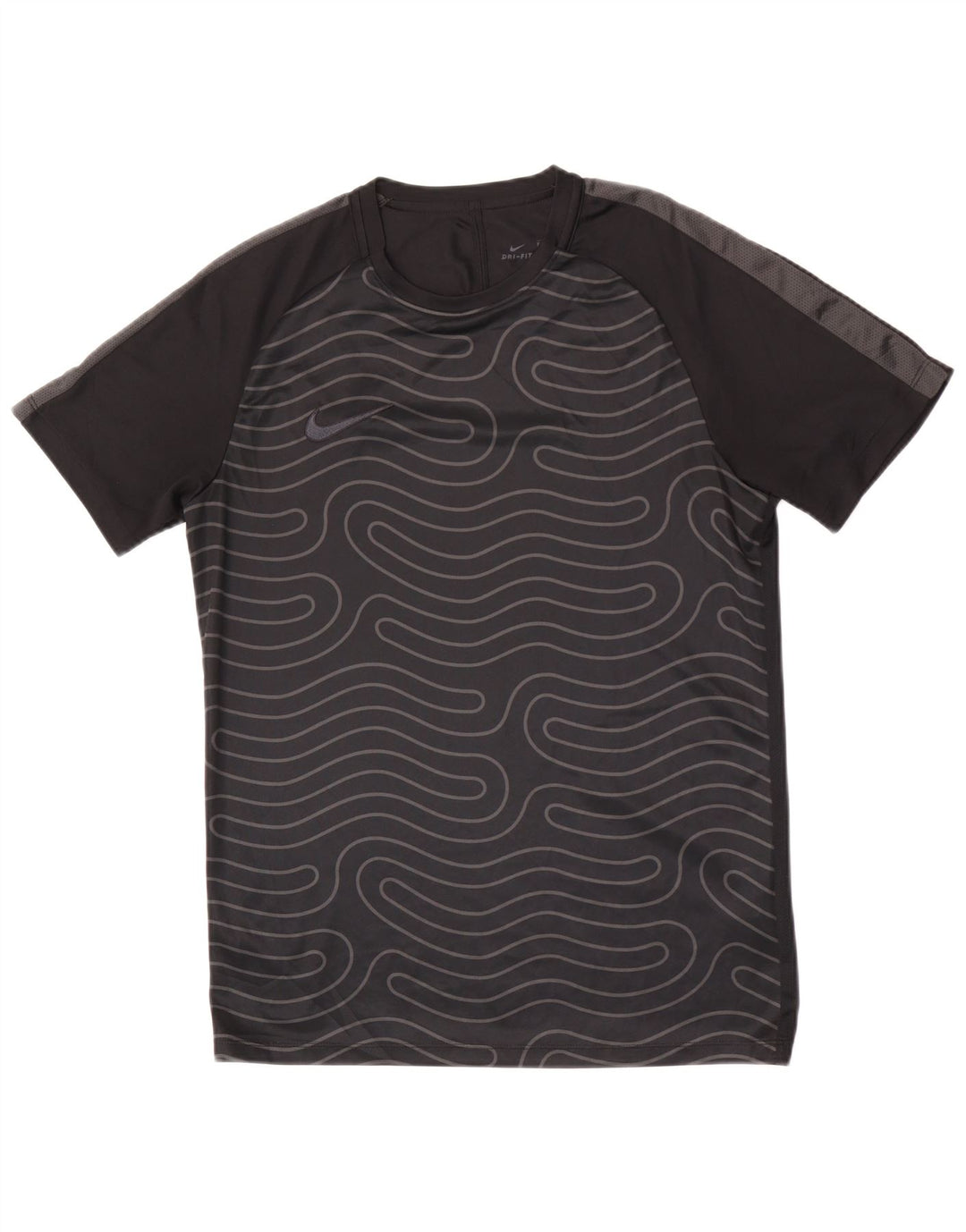 Мужская футболка Nike Dri Fit, средний черный полиэстер с геометрическим рисунком