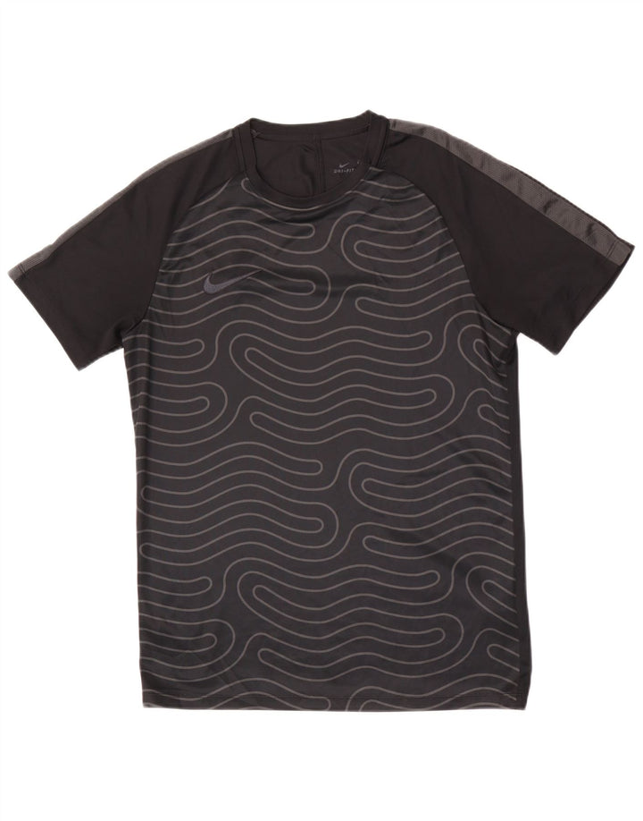 Мужская футболка Nike Dri Fit, средний черный полиэстер с геометрическим рисунком