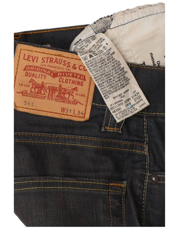Мужские джинсы LEVI'S 511 Slim W31 L28 Темно-синие, хлопок