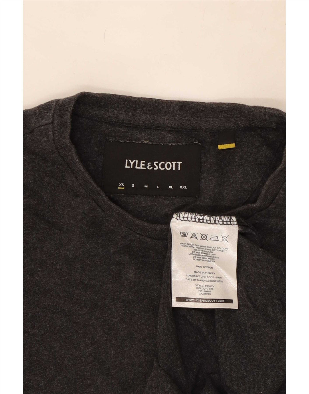 Мужской топ с длинным рукавом Lyle & Scott XS, серый хлопок