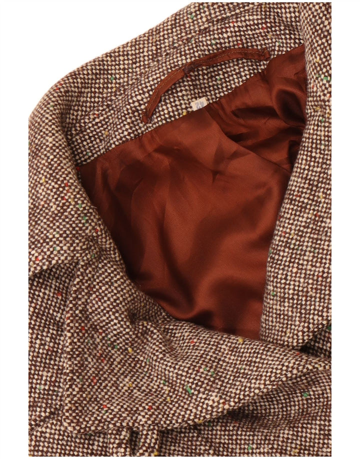 Винтажное женское пальто IT 42 Medium Brown в крапинку