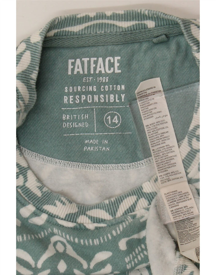 Женский джемпер оверсайз FAT FACE UK 14, большой синий с узором пейсли