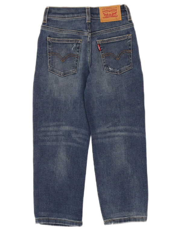 Джинсы свободного кроя зауженного кроя Levi's для девочек 5–6 лет W22 L19, синий хлопок