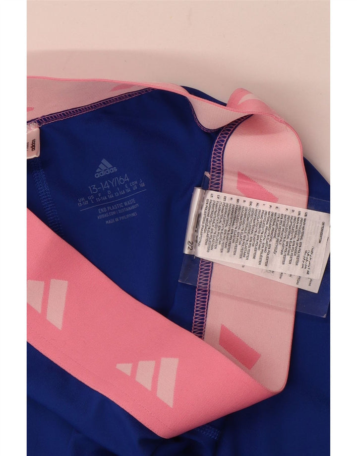 Леггинсы Adidas Girls Tech Fit с рисунком, 13–14 лет, синие с цветными блоками